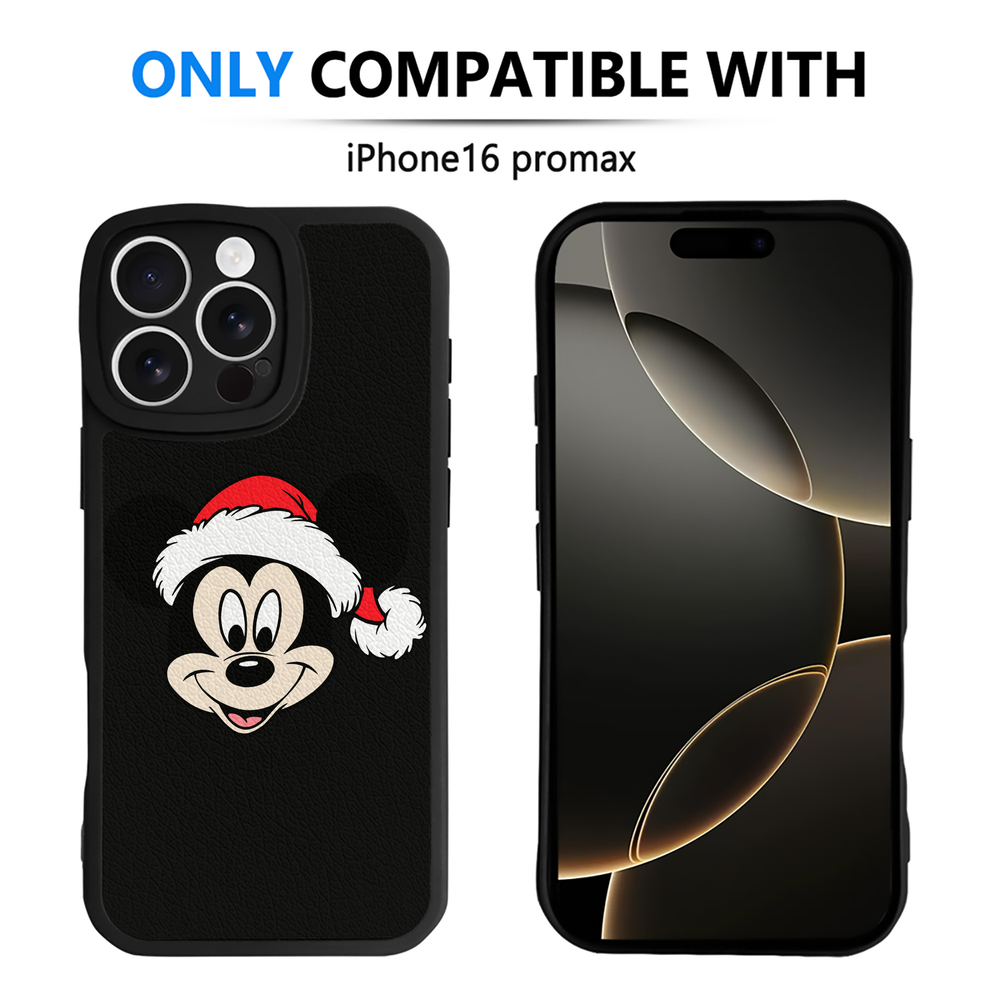 （画像用） ミッキーマウス Mickey Mouse 【iPhone 16シリーズ対応】シリコンスマホケース（レザー調） 材質：シリコン